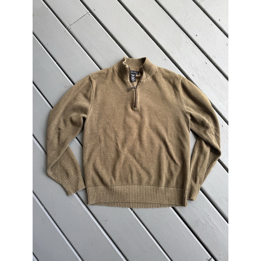 Vintage Men's Green Gray Structure long sleeve sweater Vintage‎ Cotton Large